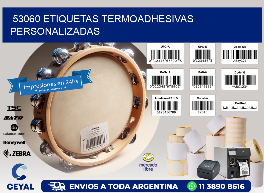53060 Etiquetas termoadhesivas personalizadas