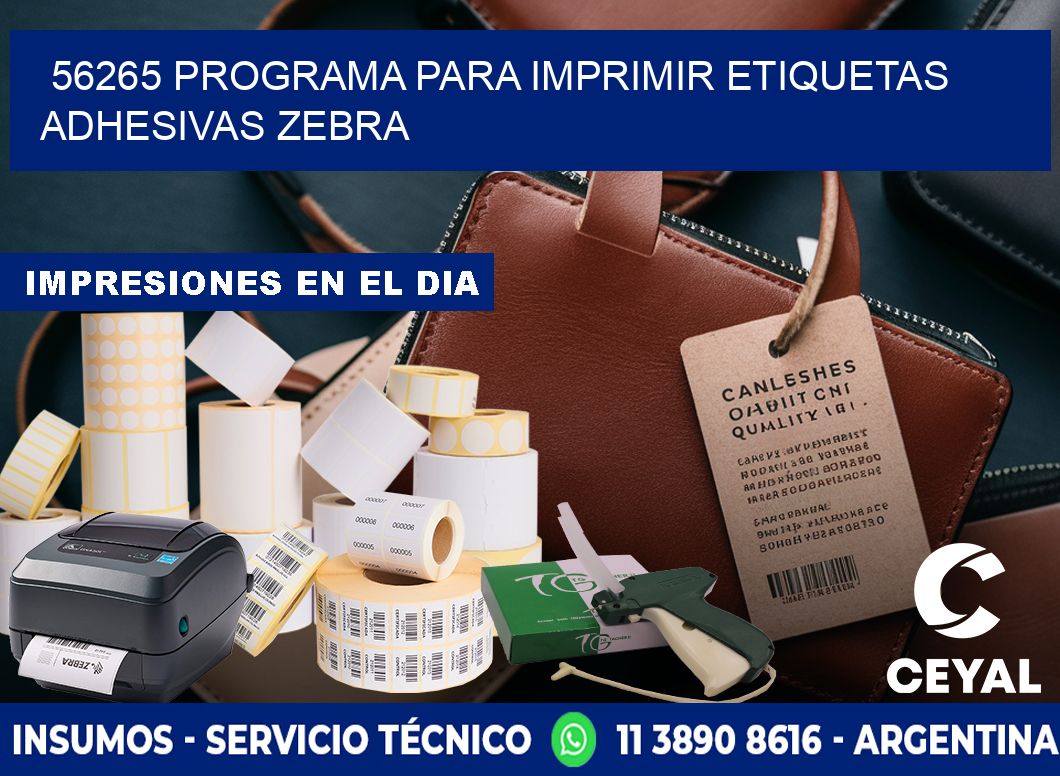 56265 Programa para imprimir etiquetas adhesivas zebra