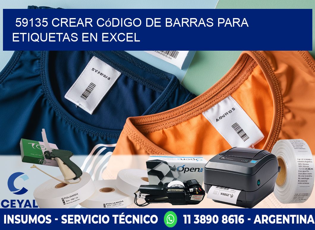 59135 Crear código de barras para etiquetas en Excel