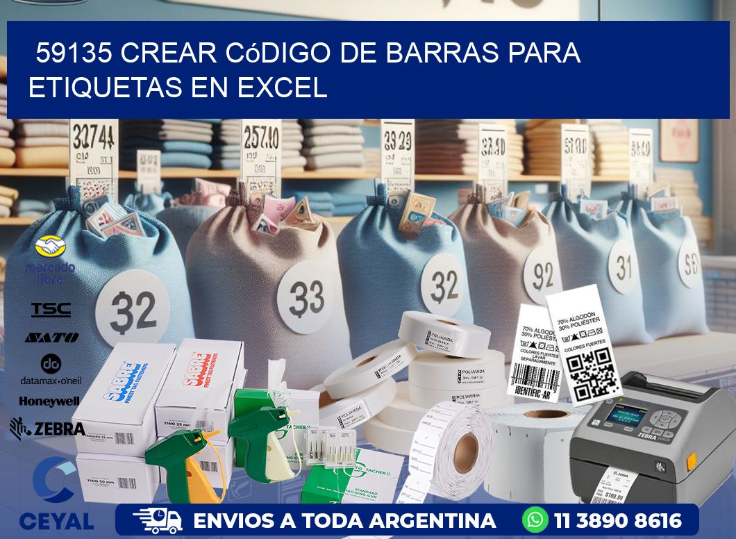 59135 Crear código de barras para etiquetas en Excel