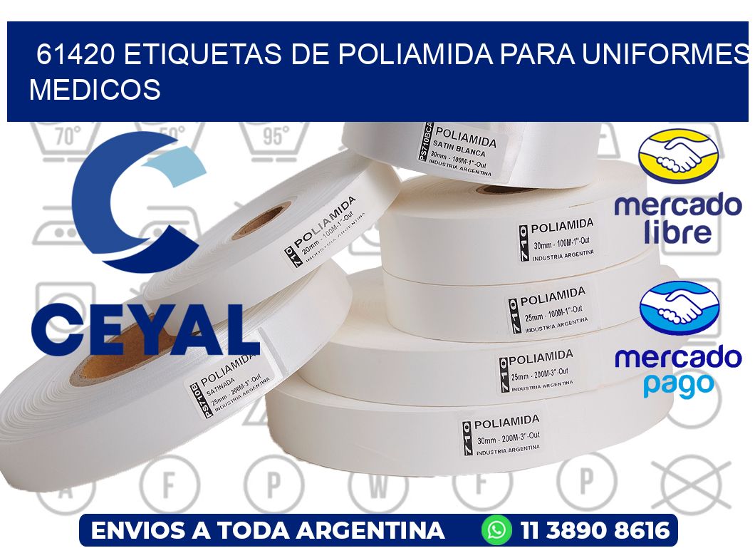61420 Etiquetas de poliamida para uniformes medicos