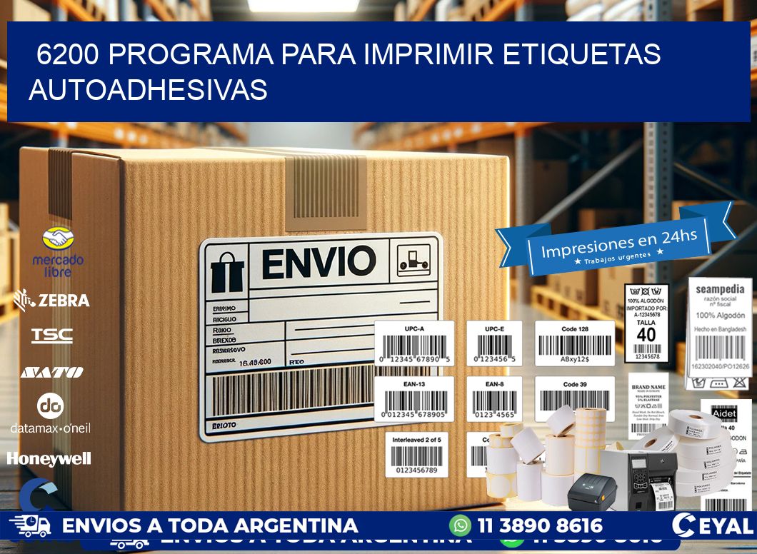 6200 Programa para imprimir etiquetas autoadhesivas