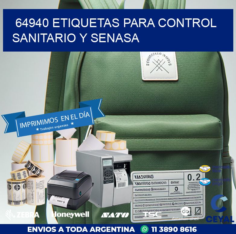 64940 etiquetas para control sanitario y SENASA