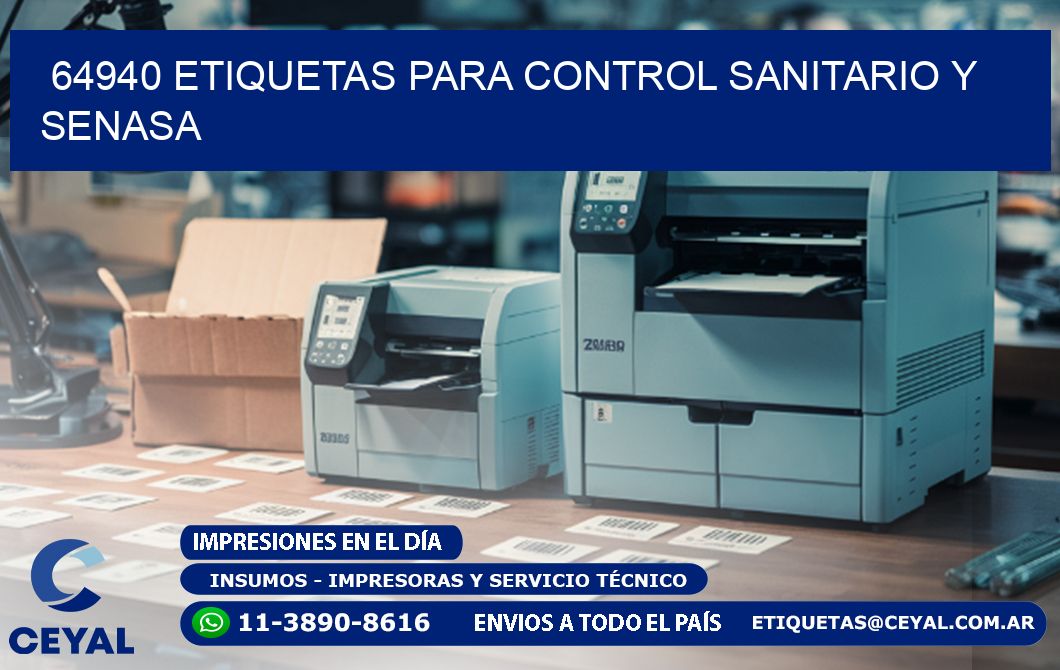 64940 etiquetas para control sanitario y SENASA