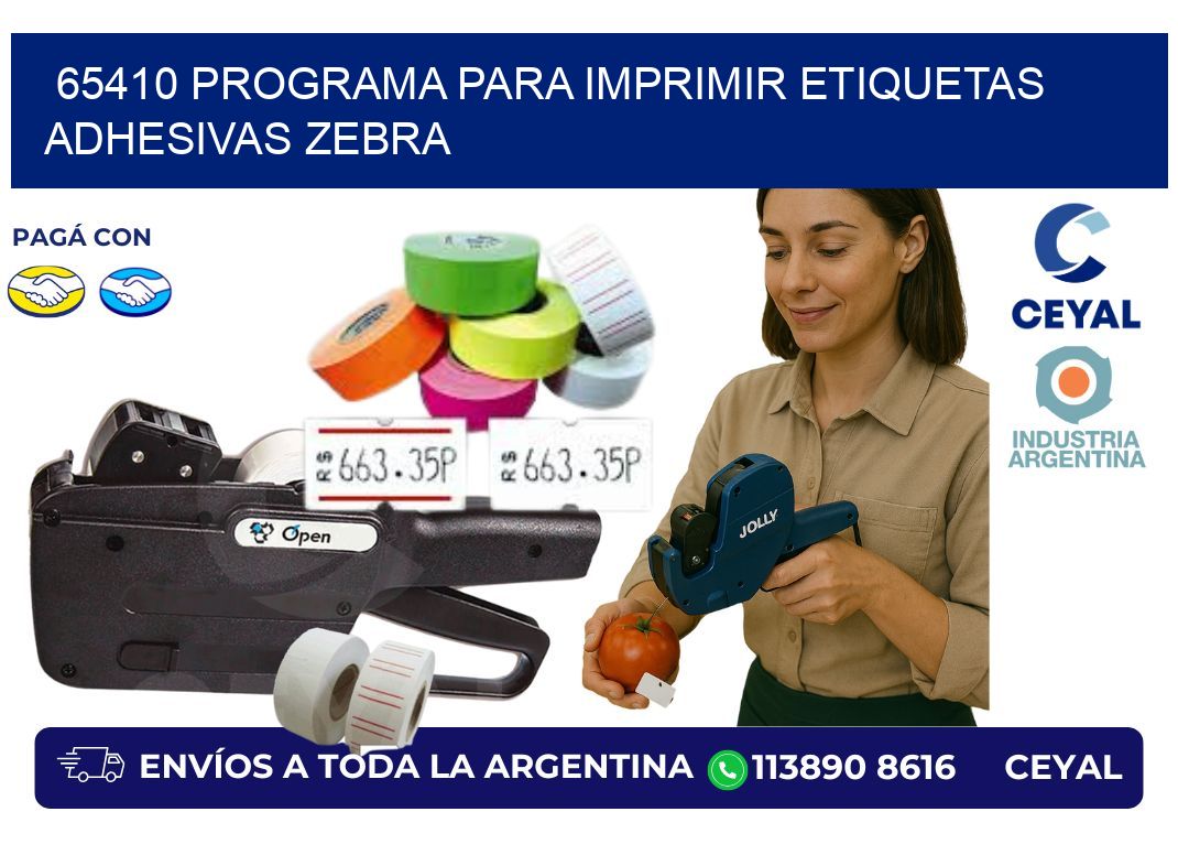 65410 Programa para imprimir etiquetas adhesivas zebra