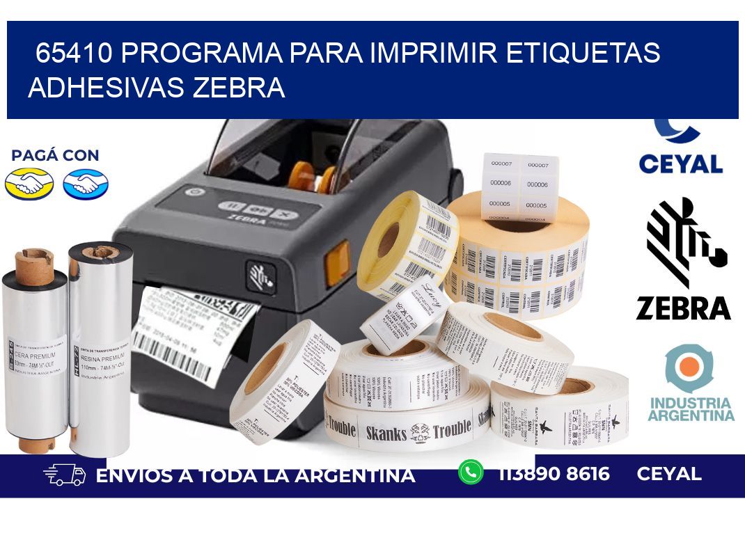 65410 Programa para imprimir etiquetas adhesivas zebra