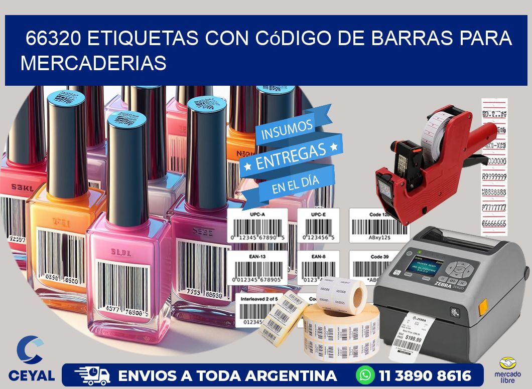 66320 etiquetas con código de barras para mercaderias