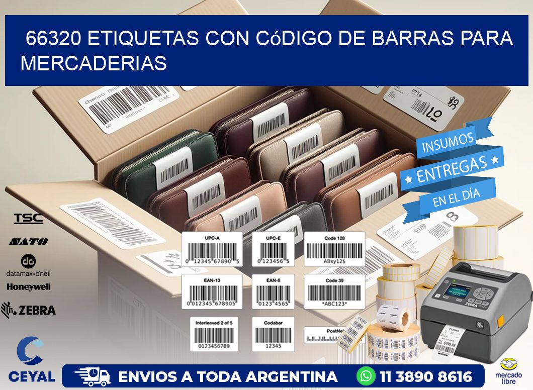 66320 etiquetas con código de barras para mercaderias