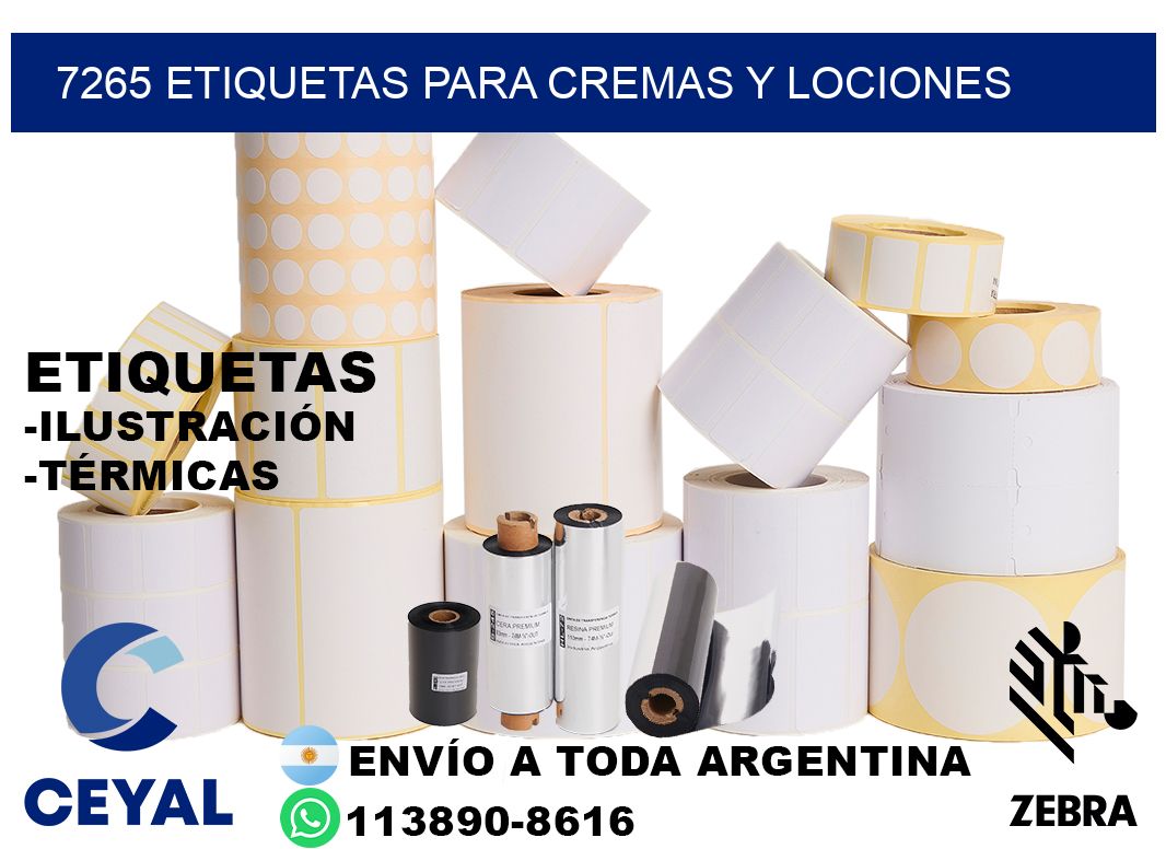 7265 Etiquetas para cremas y lociones