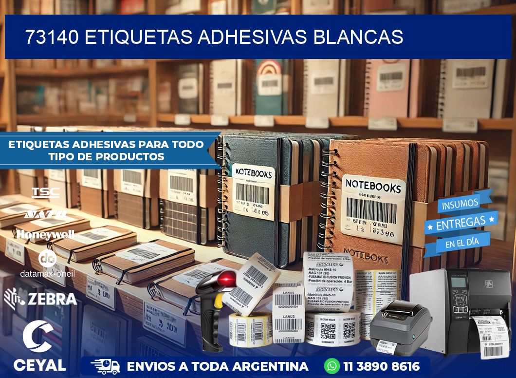73140 etiquetas adhesivas blancas