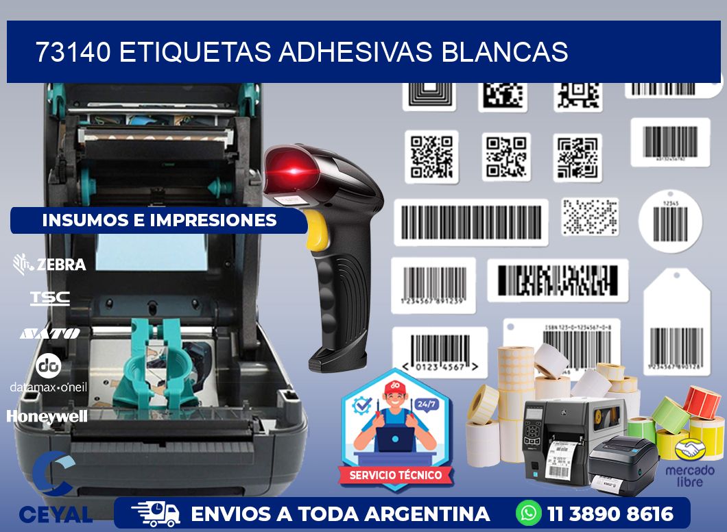 73140 etiquetas adhesivas blancas