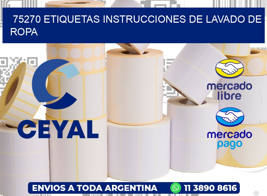 75270 etiquetas instrucciones de lavado de ropa