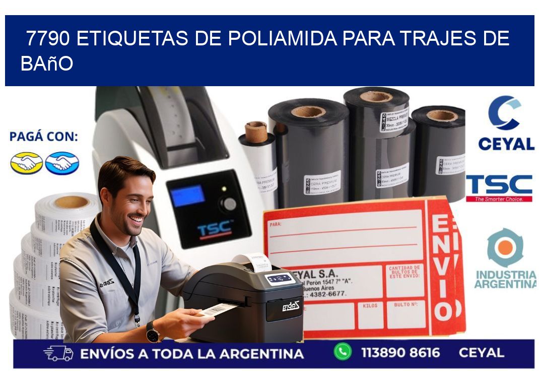 7790 etiquetas de poliamida para trajes de baño