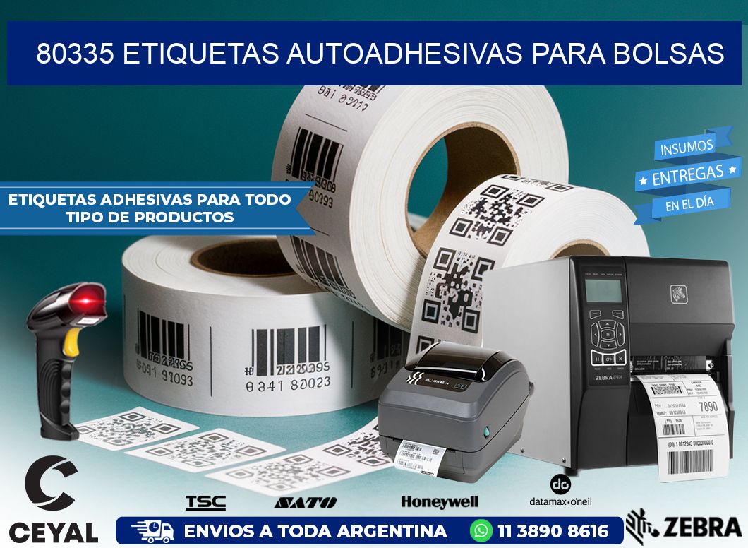 80335 etiquetas autoadhesivas para bolsas
