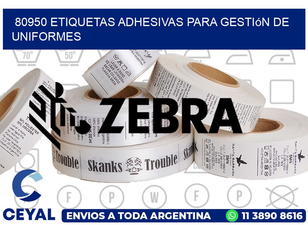80950 Etiquetas adhesivas para gestión de uniformes