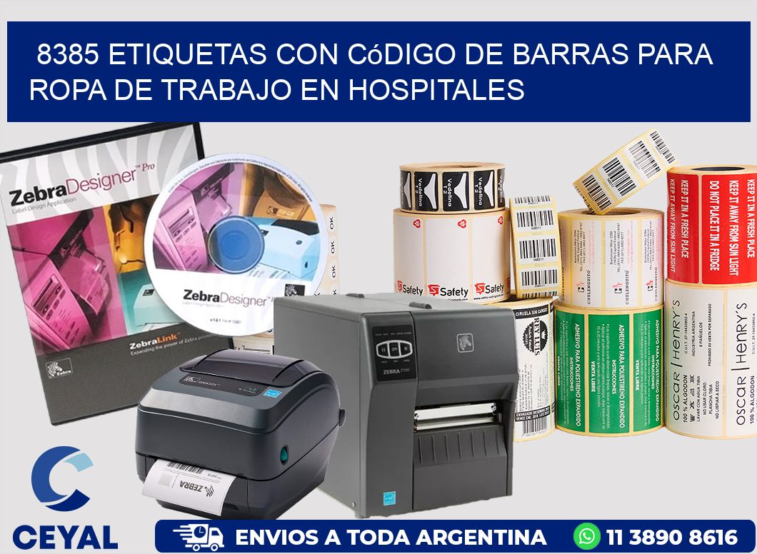 8385 Etiquetas con código de barras para ropa de trabajo en hospitales