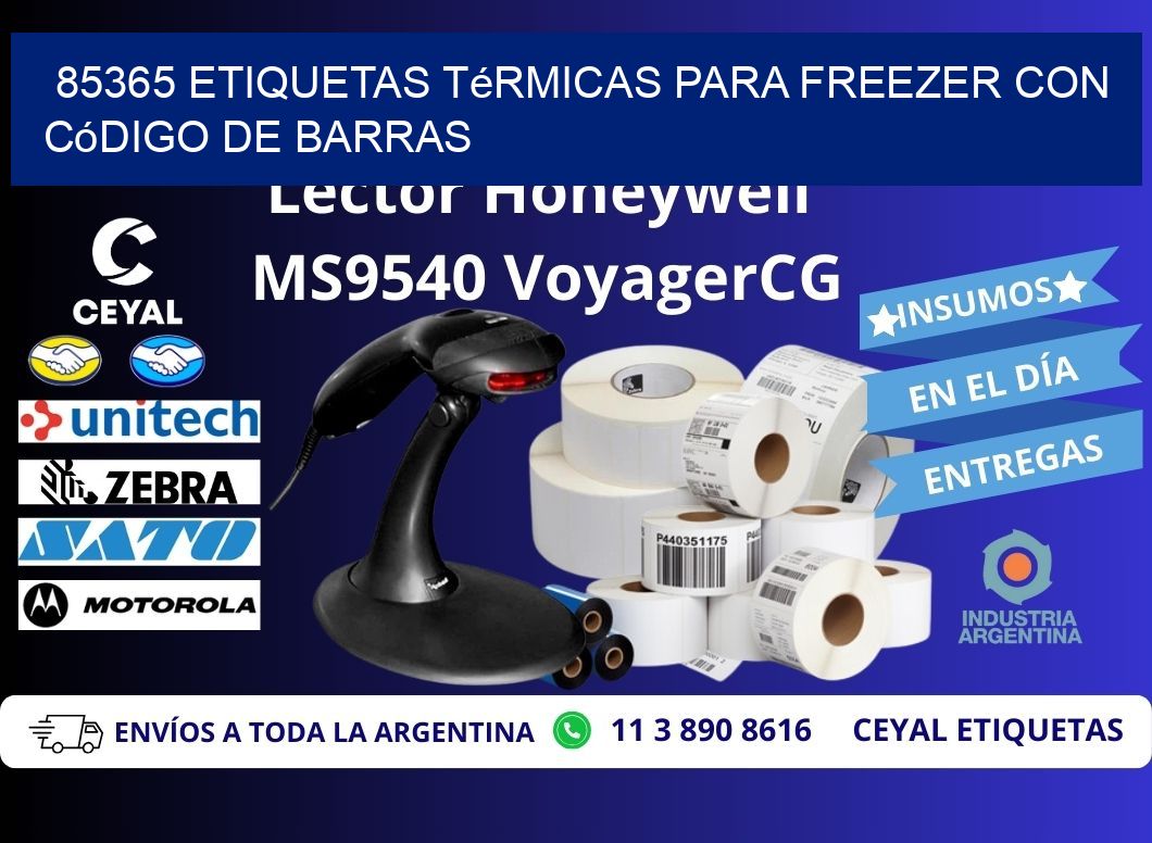 85365 etiquetas térmicas para freezer con código de barras