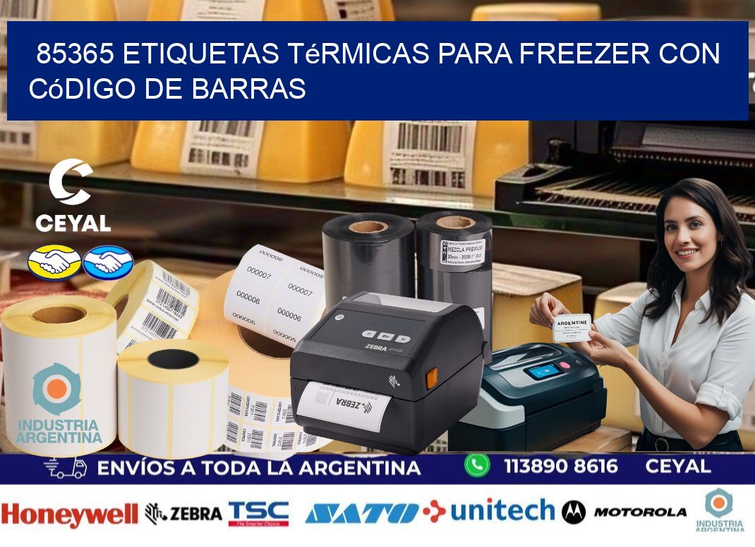 85365 etiquetas térmicas para freezer con código de barras