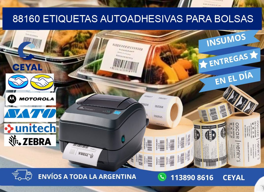 88160 etiquetas autoadhesivas para bolsas