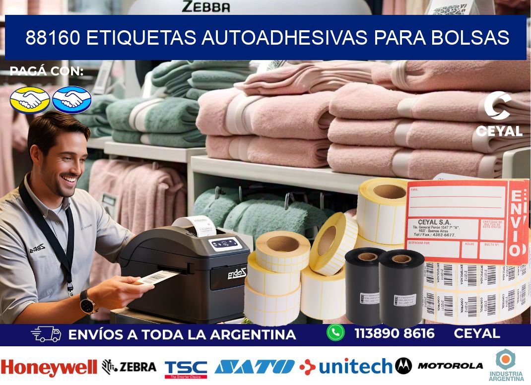 88160 etiquetas autoadhesivas para bolsas