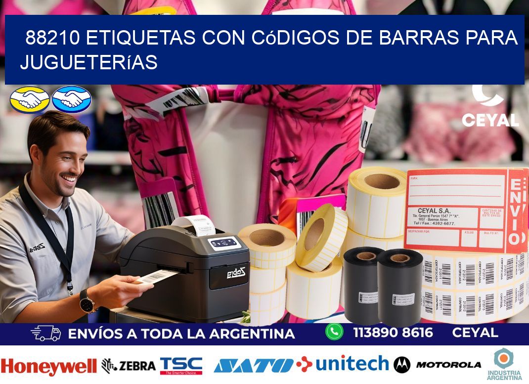 88210 etiquetas con códigos de barras para jugueterías