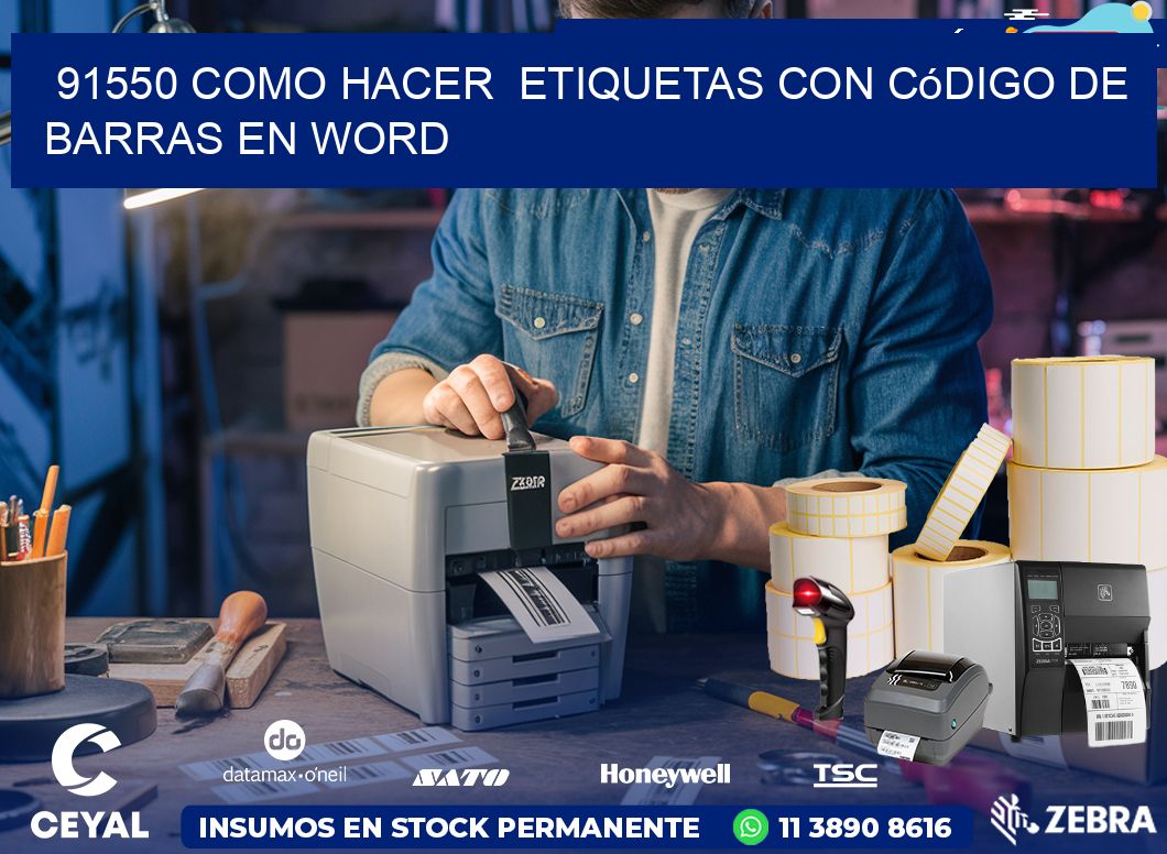 91550 Como hacer  etiquetas con código de barras en Word