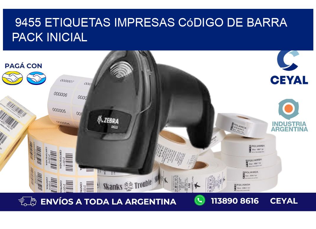 9455 Etiquetas Impresas código De Barra Pack Inicial