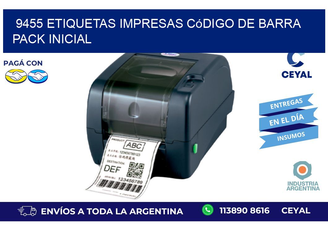 9455 Etiquetas Impresas código De Barra Pack Inicial