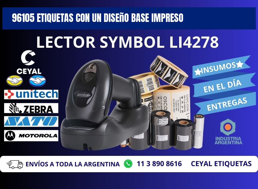 96105 etiquetas con un diseño base impreso