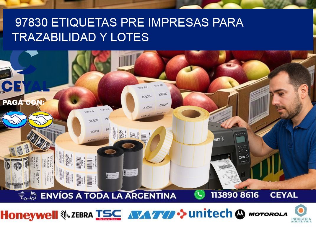 97830 etiquetas pre impresas para trazabilidad y lotes