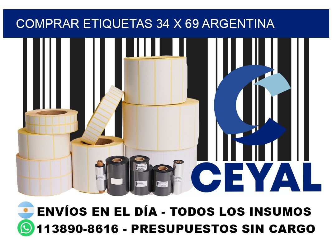 Comprar etiquetas 34 x 69 argentina