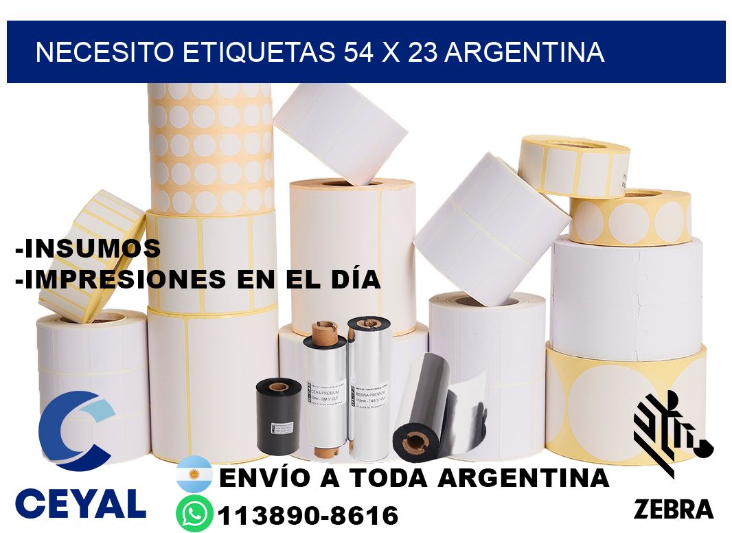 Necesito etiquetas 54 x 23 argentina