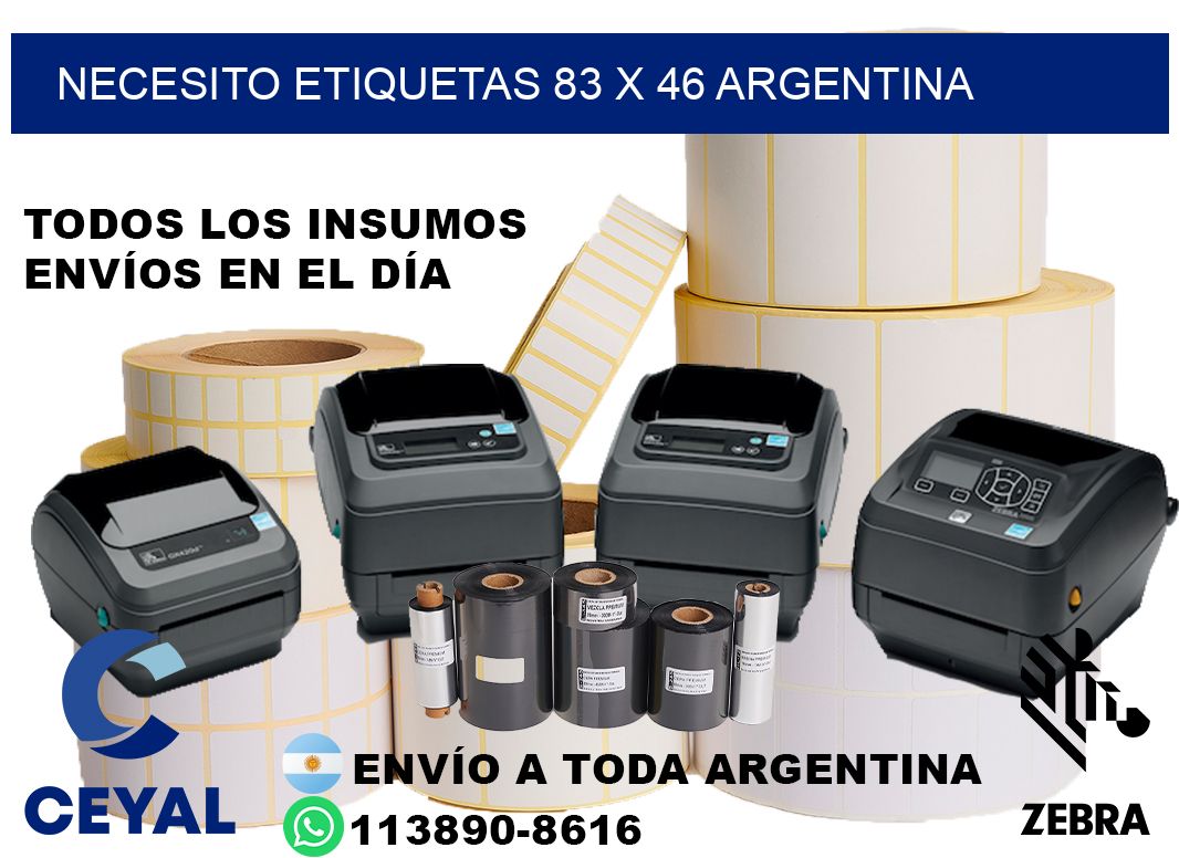 Necesito etiquetas 83 x 46 argentina