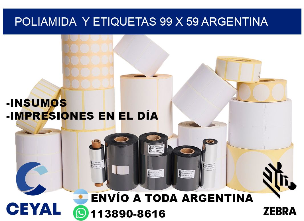 Poliamida  y etiquetas 99 x 59 argentina