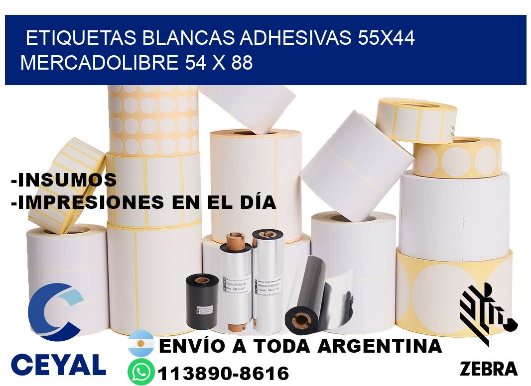 etiquetas blancas adhesivas 55x44 mercadolibre 54 x 88