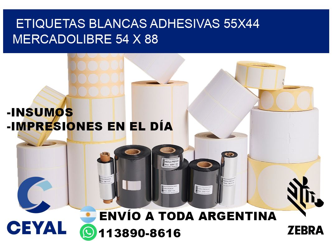 etiquetas blancas adhesivas 55x44 mercadolibre 54 x 88