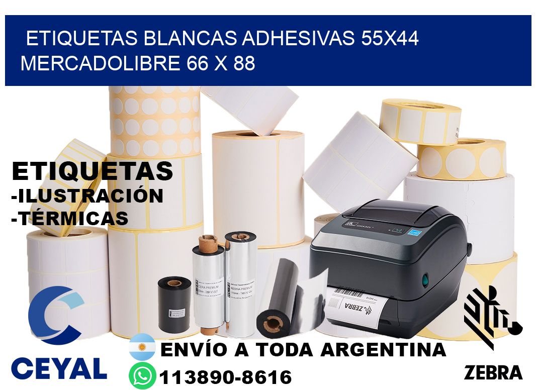 etiquetas blancas adhesivas 55x44 mercadolibre 66 x 88