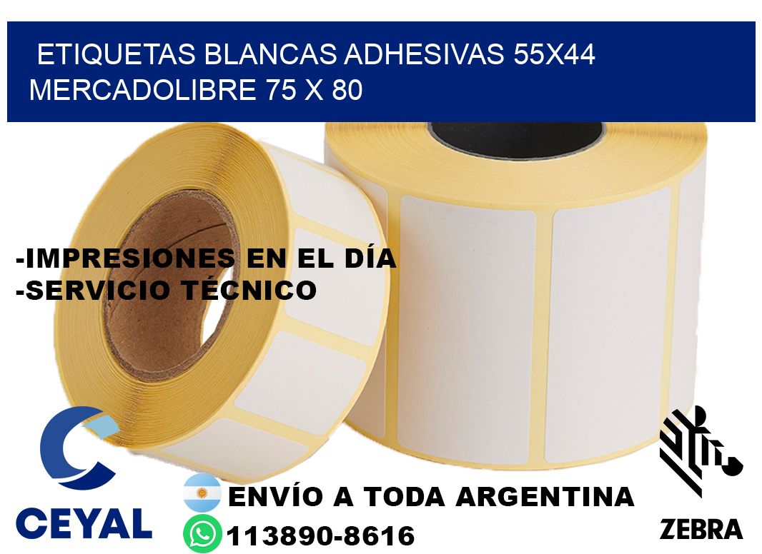 etiquetas blancas adhesivas 55x44 mercadolibre 75 x 80