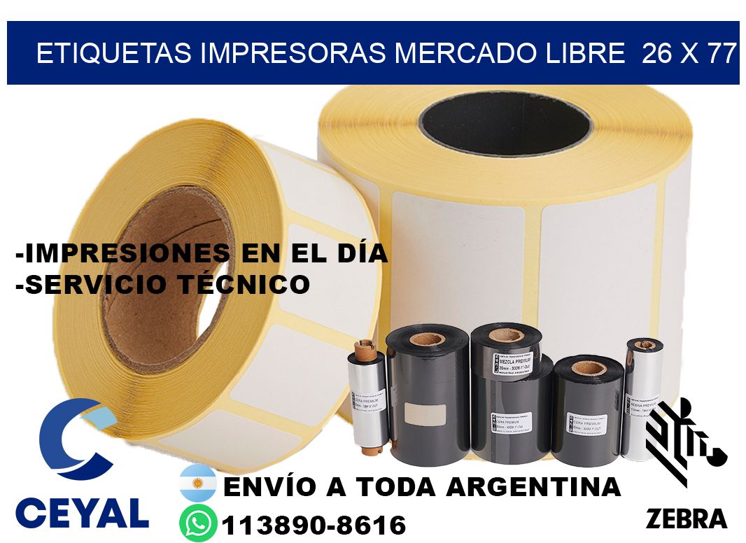 etiquetas impresoras mercado libre  26 x 77