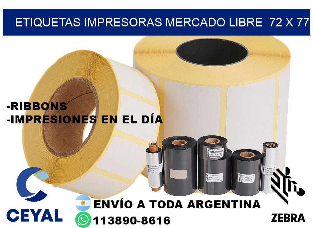 etiquetas impresoras mercado libre  72 x 77