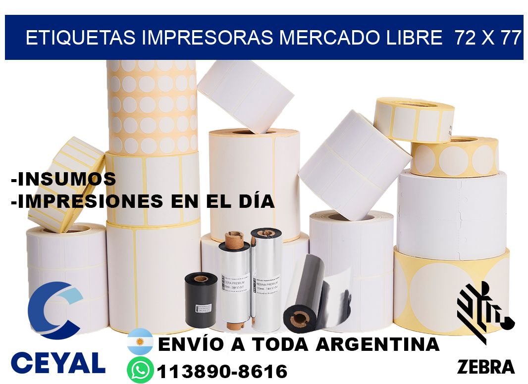 etiquetas impresoras mercado libre  72 x 77