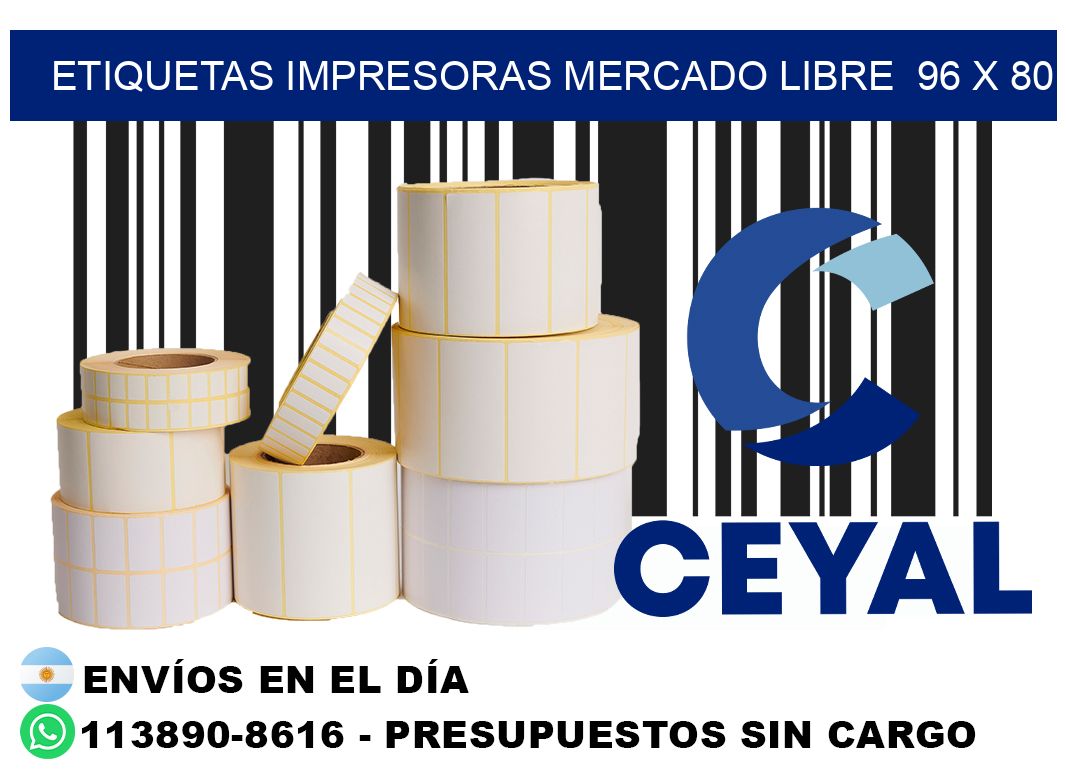 etiquetas impresoras mercado libre  96 x 80