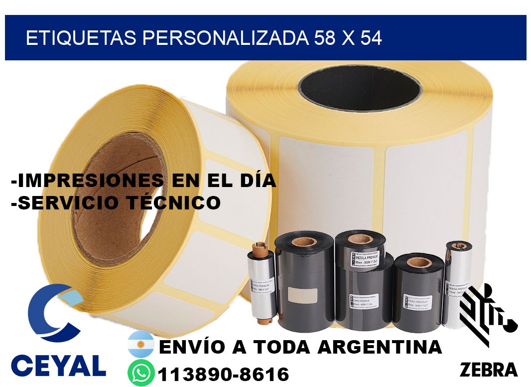 etiquetas personalizada 58 x 54