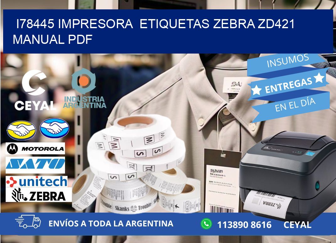 i78445 impresora  etiquetas Zebra ZD421 manual PDF