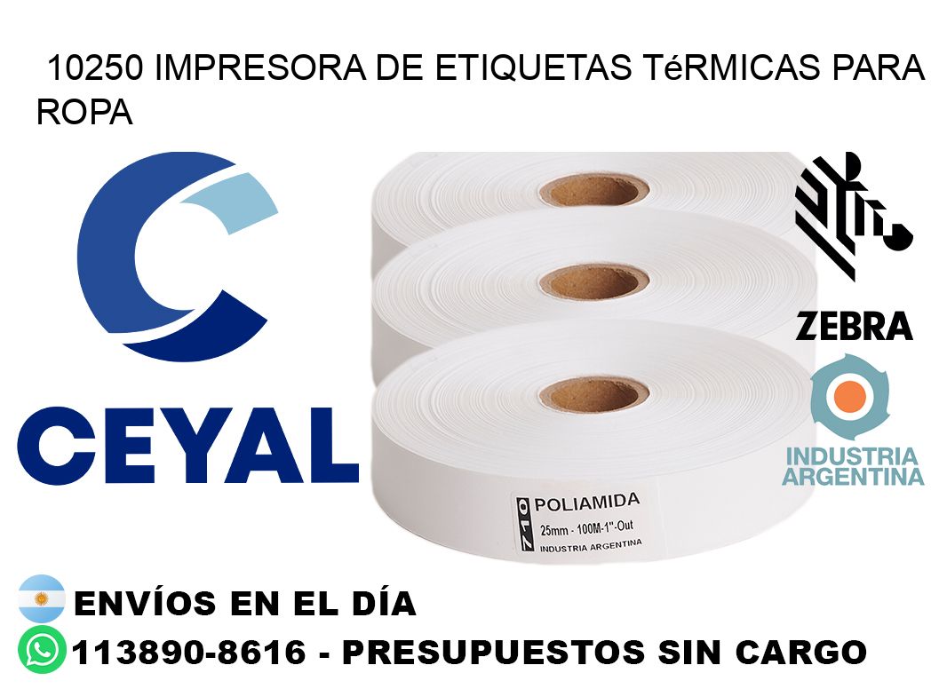 10250 impresora de etiquetas térmicas para ropa