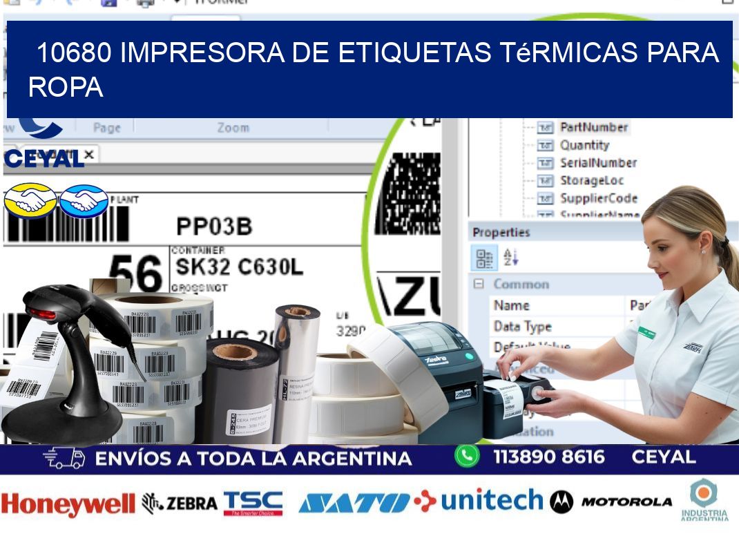 10680 impresora de etiquetas térmicas para ropa