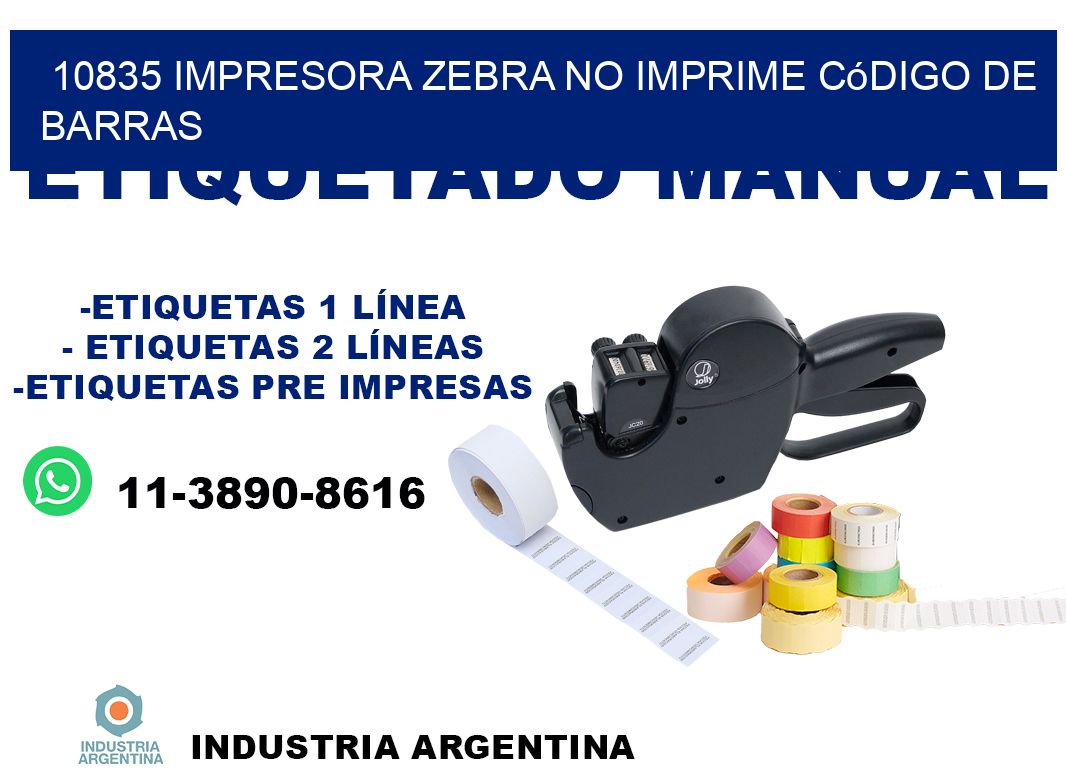 10835 impresora Zebra no imprime código de barras