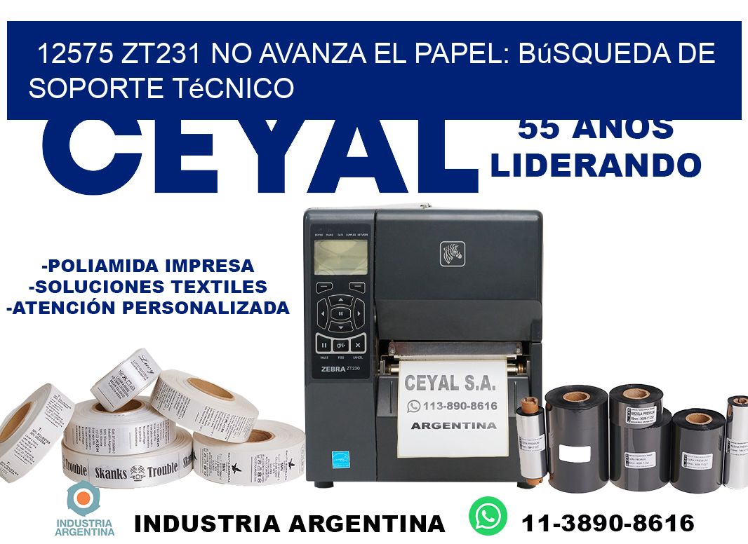 12575 zt231 no avanza el papel: búsqueda de soporte técnico