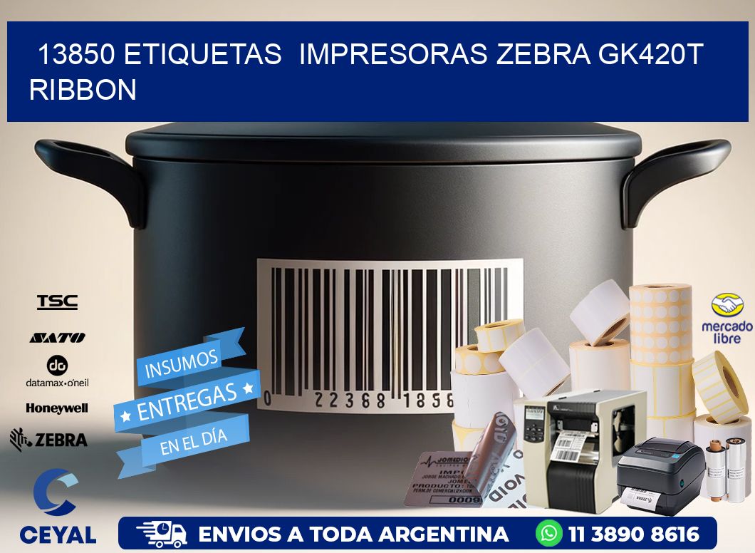 13850 Etiquetas impresoras zebra gk420t ribbon