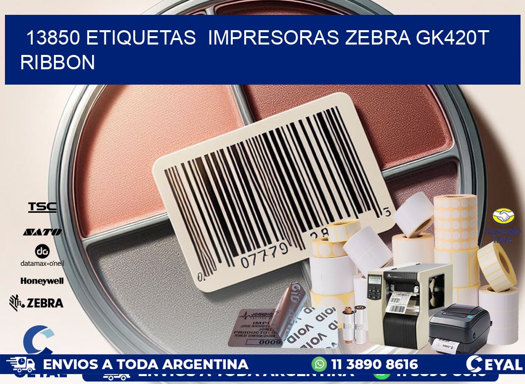 13850 Etiquetas  impresoras zebra gk420t ribbon